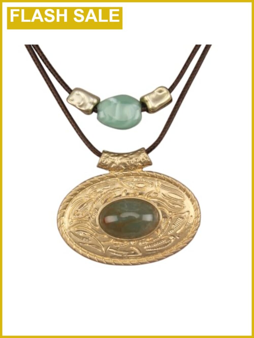 Boho Wooden Pendant Necklace for Women Long Vintage Faux Leather Jewelry Gift